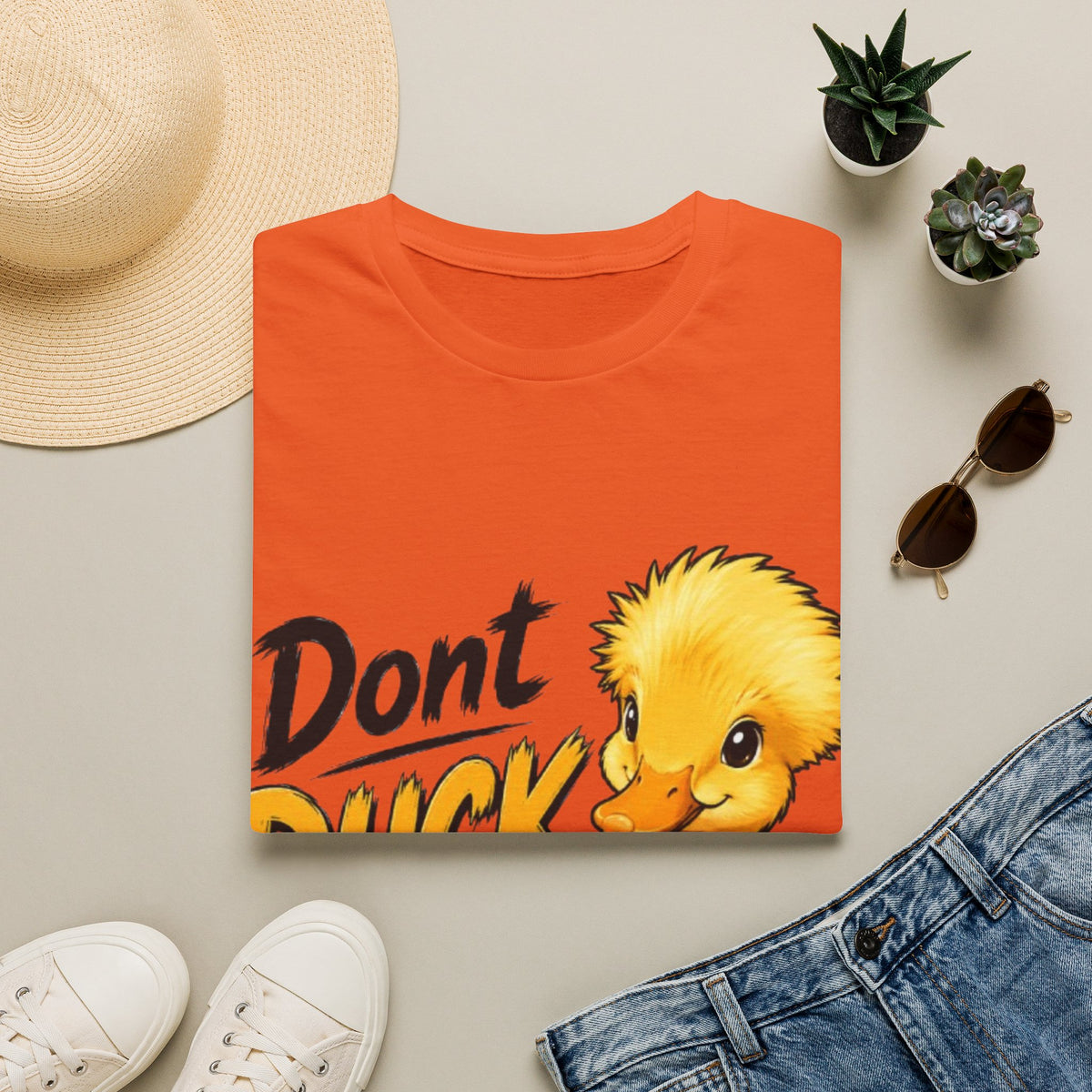 Don't Duck With Me Adult T-Shirt — Cute Yellow Duck Graphic Tee