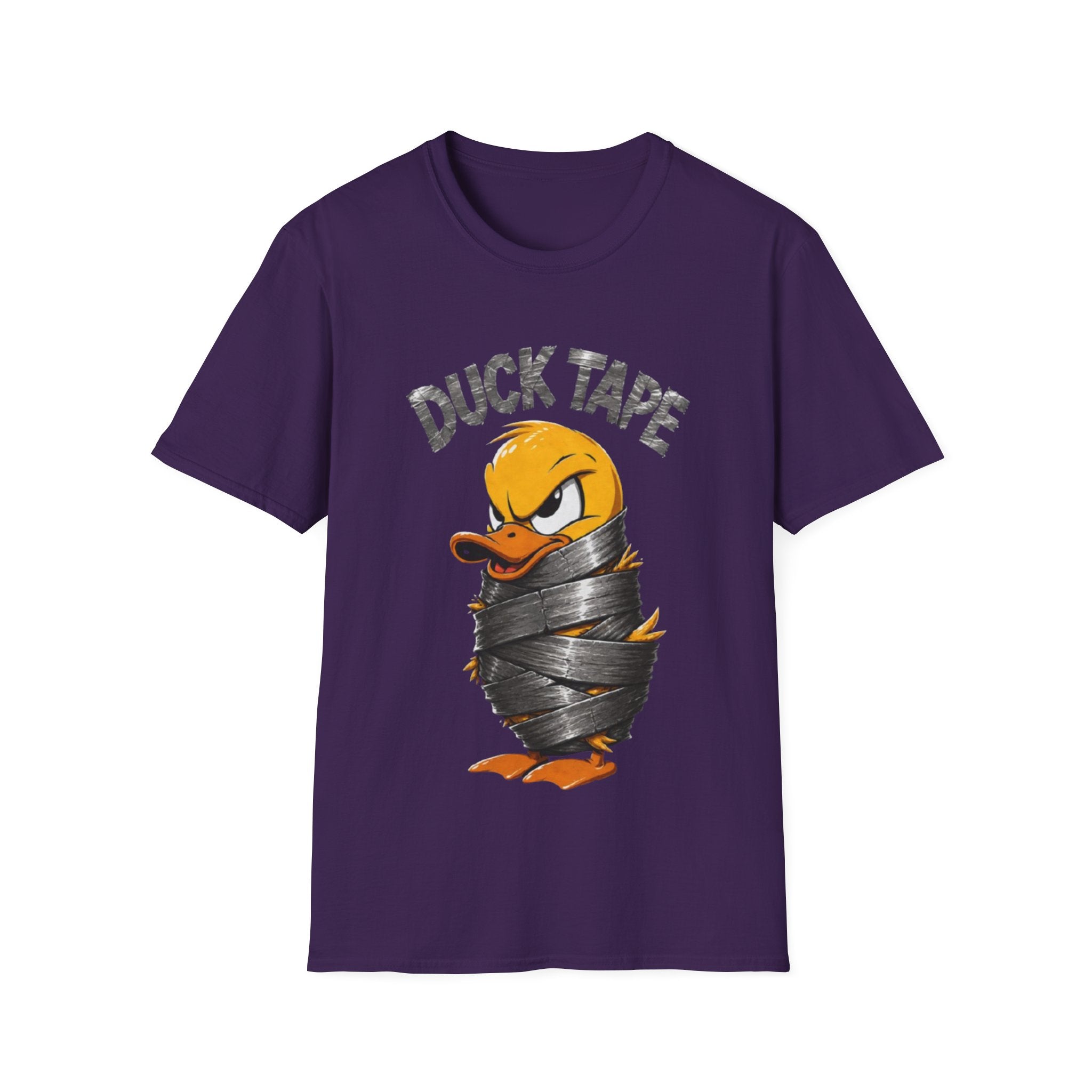 Duck Tape Adult T-Shirt — Funny Angry Duck Wrapped in Duct Tape Graphic Tee