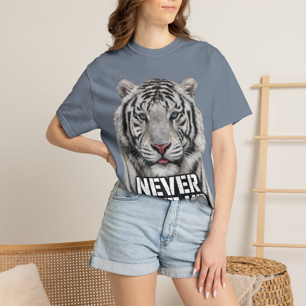 Never Give Up Tiger Adult T-Shirt