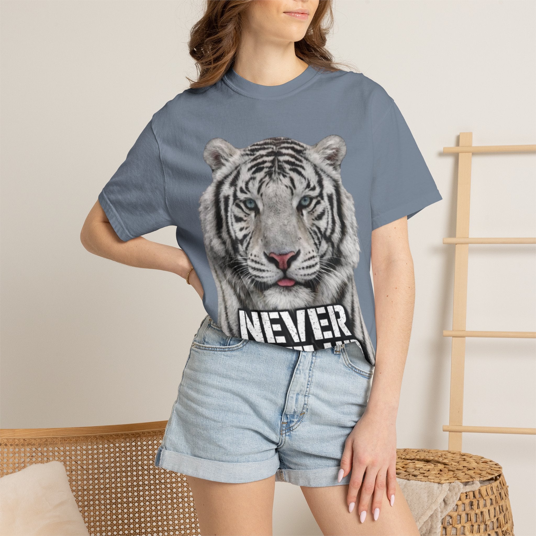 Never Give Up Tiger Adult T-Shirt