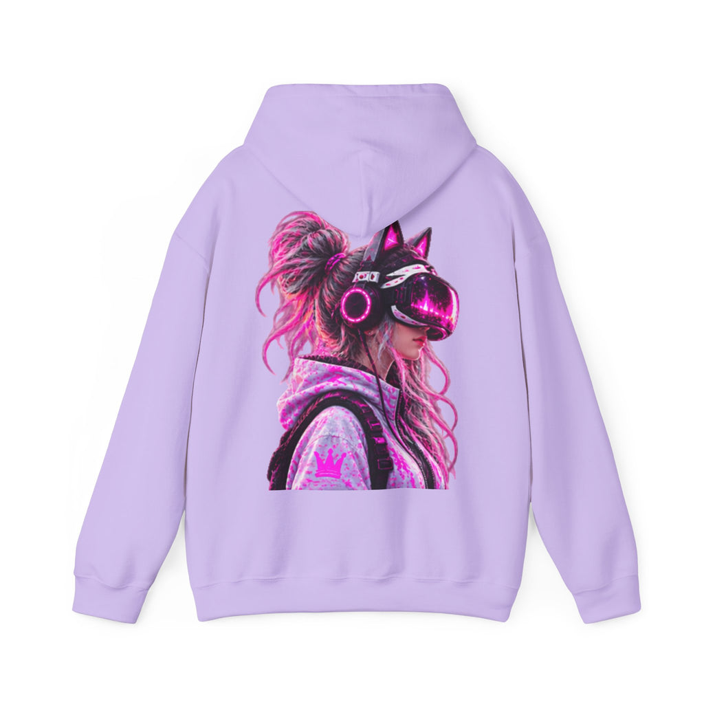 Cyberpunk VR Adult Hoodie — Neon Retro Gamer Aesthetic