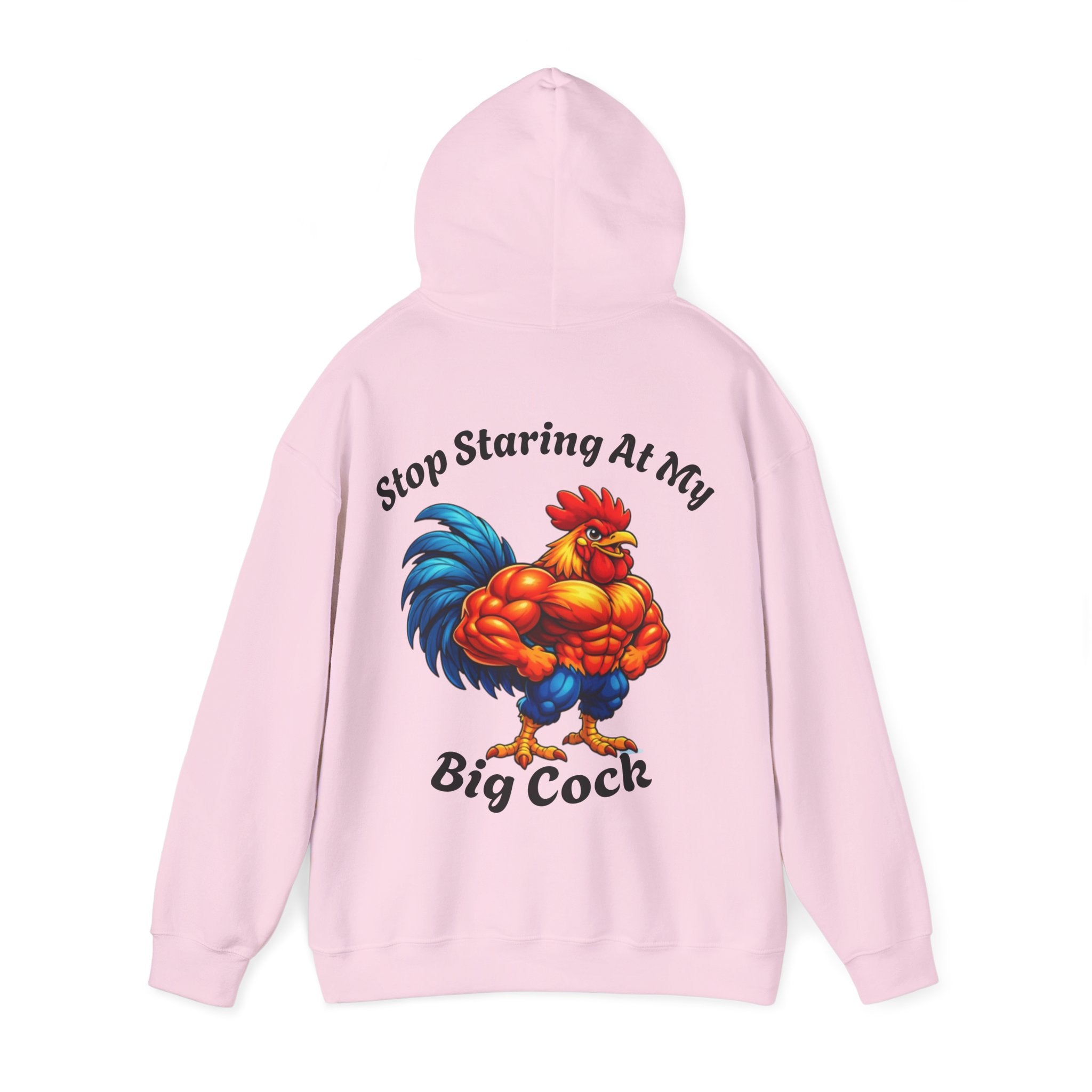 Adult Hoodie - 'Stop Staring At My Big Cock' Funny Rooster Graphic Pullover