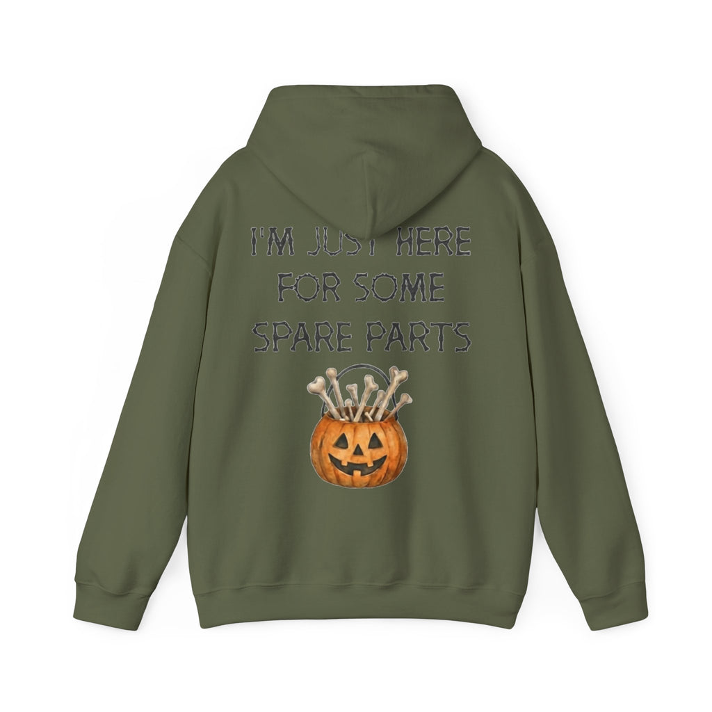 Halloween Pumpkin 'I'm Just Here for Some Spare Parts' Adult Hoodie