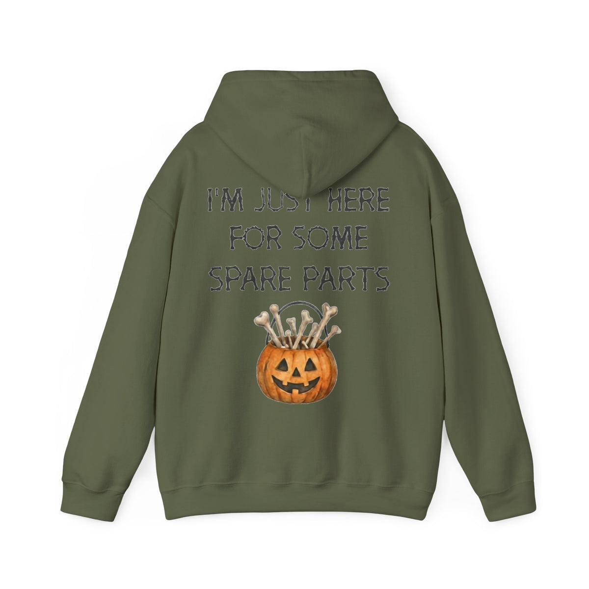 Halloween Pumpkin 'I'm Just Here for Some Spare Parts' Adult Hoodie