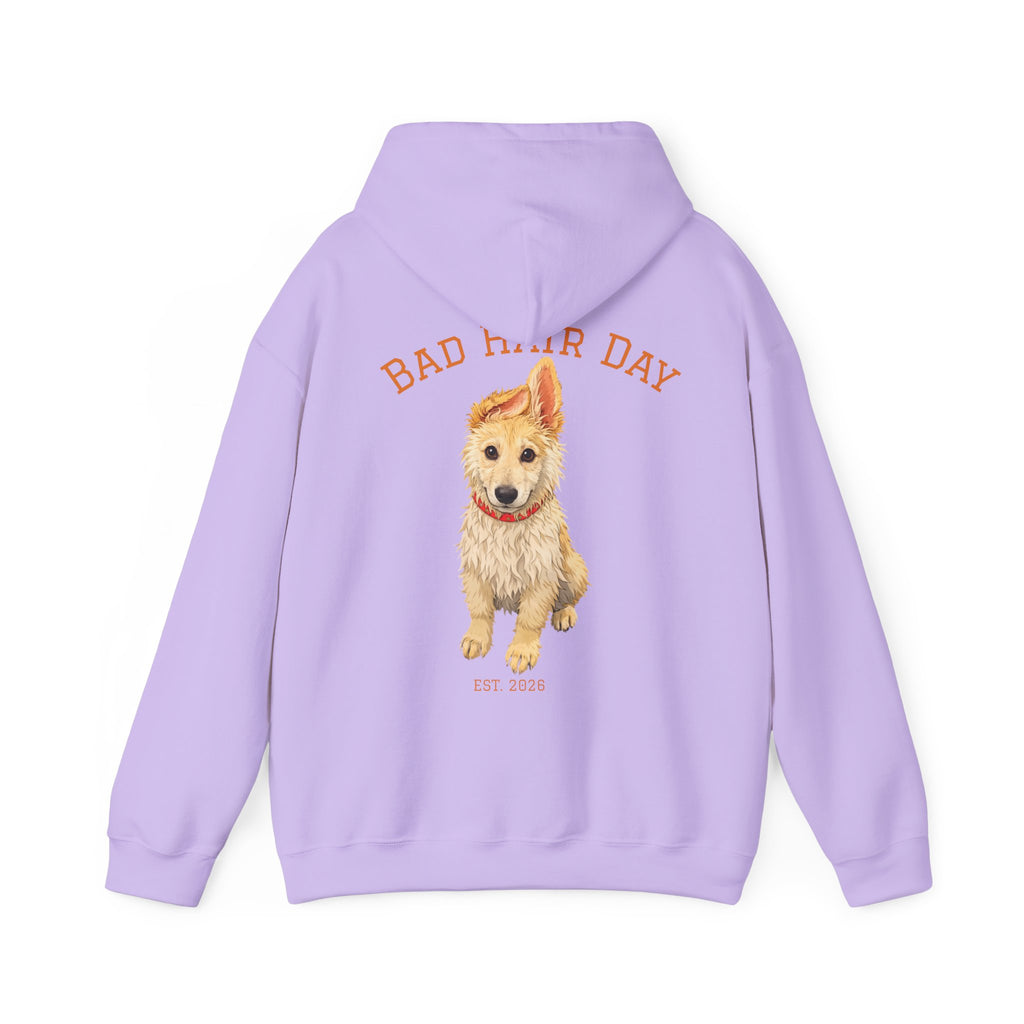Bad Hair Day Puppy Adult Hoodie | Cute Dog Illustration Sweatshirt