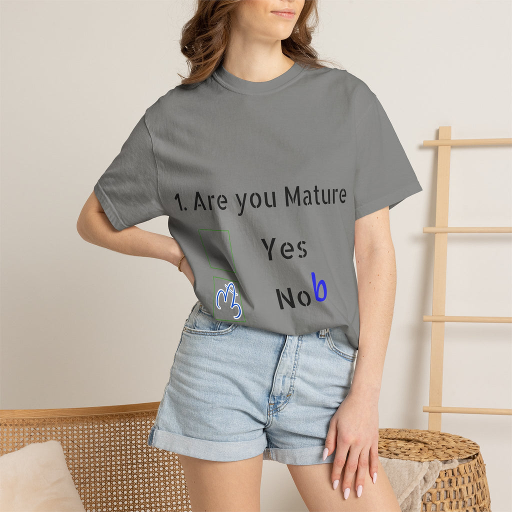 Adult T-Shirt — Funny "Are You Mature?" Checkbox Graphic Tee