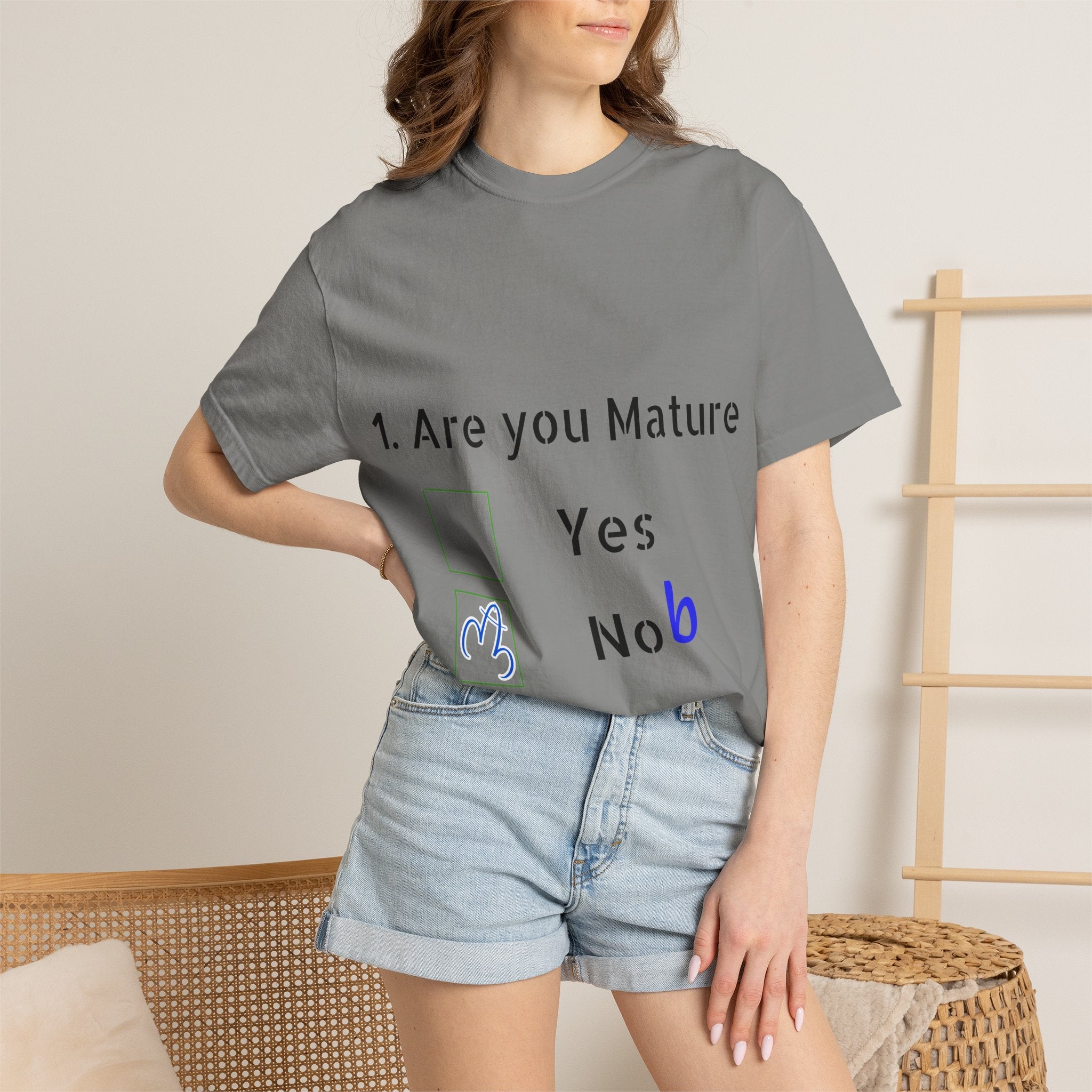 Adult T-Shirt — Funny "Are You Mature?" Checkbox Graphic Tee