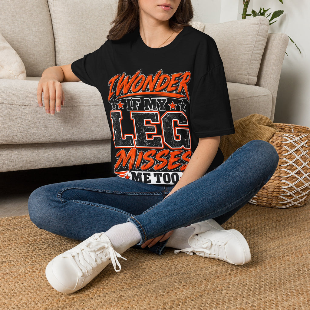 Graphic Adult T-Shirt — "I Wonder If My Leg Misses Me Too" Retro Sports Tee