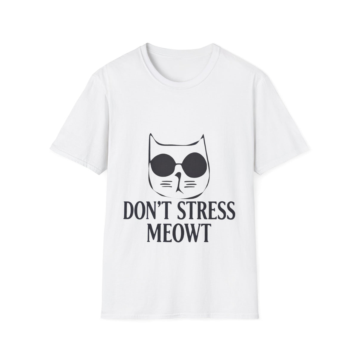Cat Graphic Adult T-Shirt — "Don't Stress Meowt" Relaxed Tee for Cat Lovers