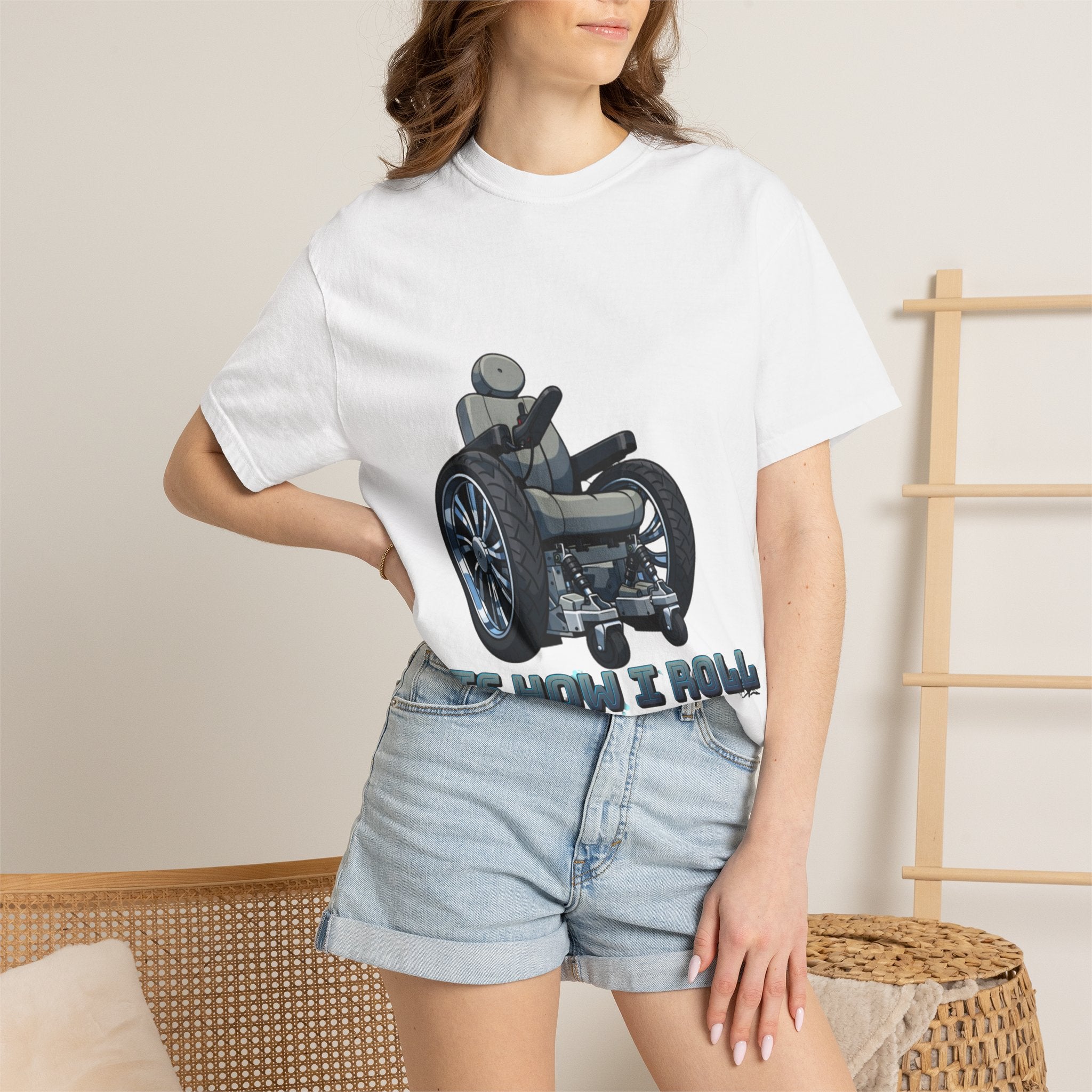 Adult T-Shirt — 'It's How I Roll' Wheelchair Graphic Tee