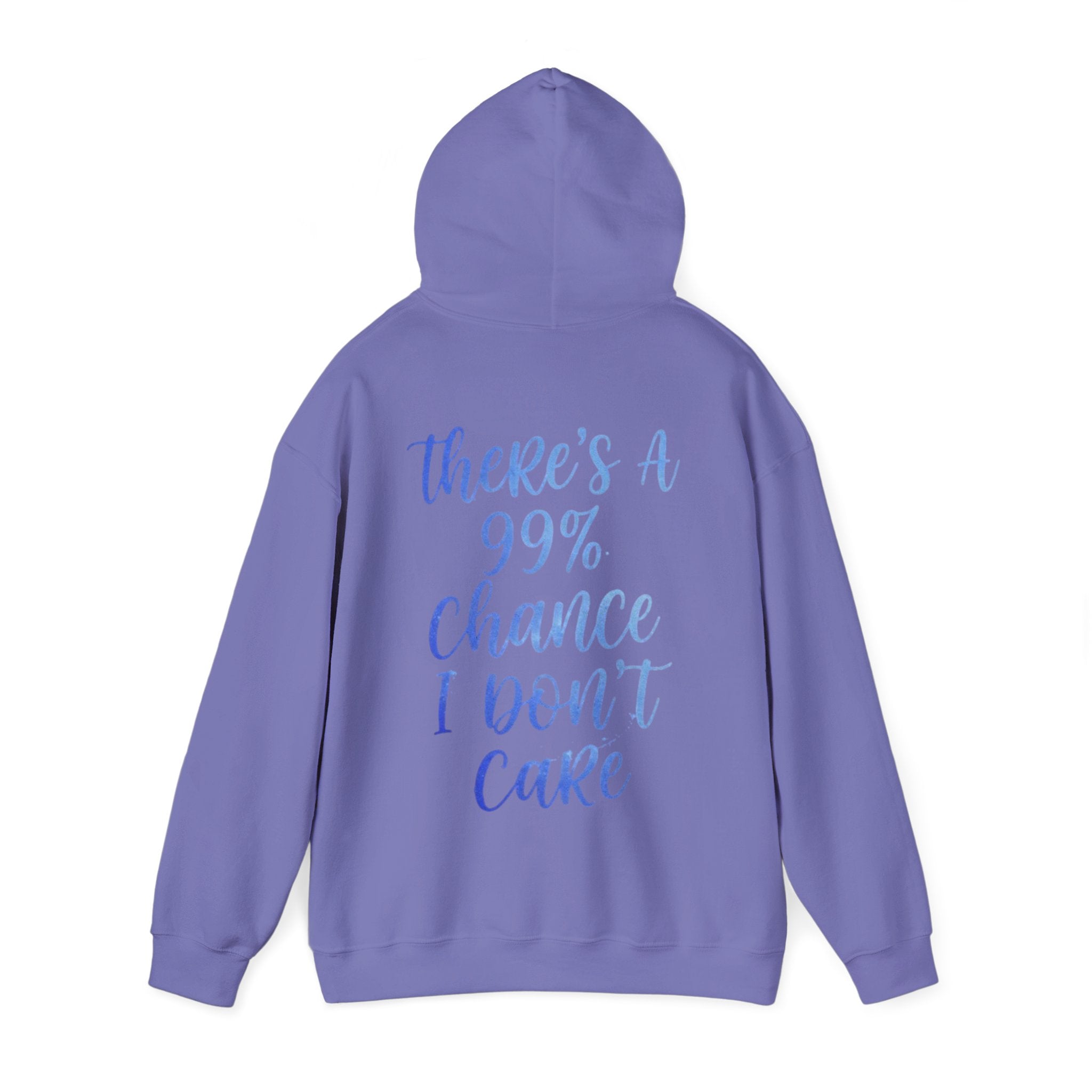 99% Chance I Don’t Care Adult Hoodie — Funny Casual Graphic Hooded Sweatshirt