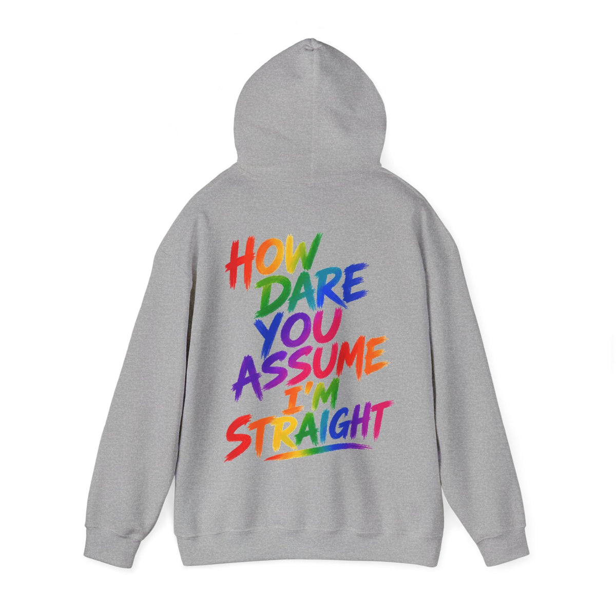How Dare You Assume I'm Straight Adult Hoodie — Rainbow Pride Statement Sweatshirt