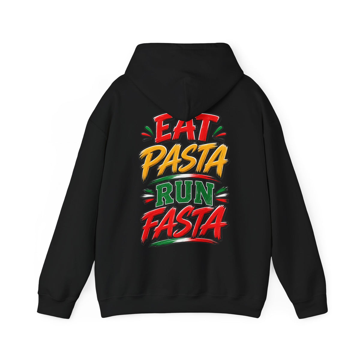 Adult Hoodie — "Eat Pasta Run Fasta" Graphic Pullover