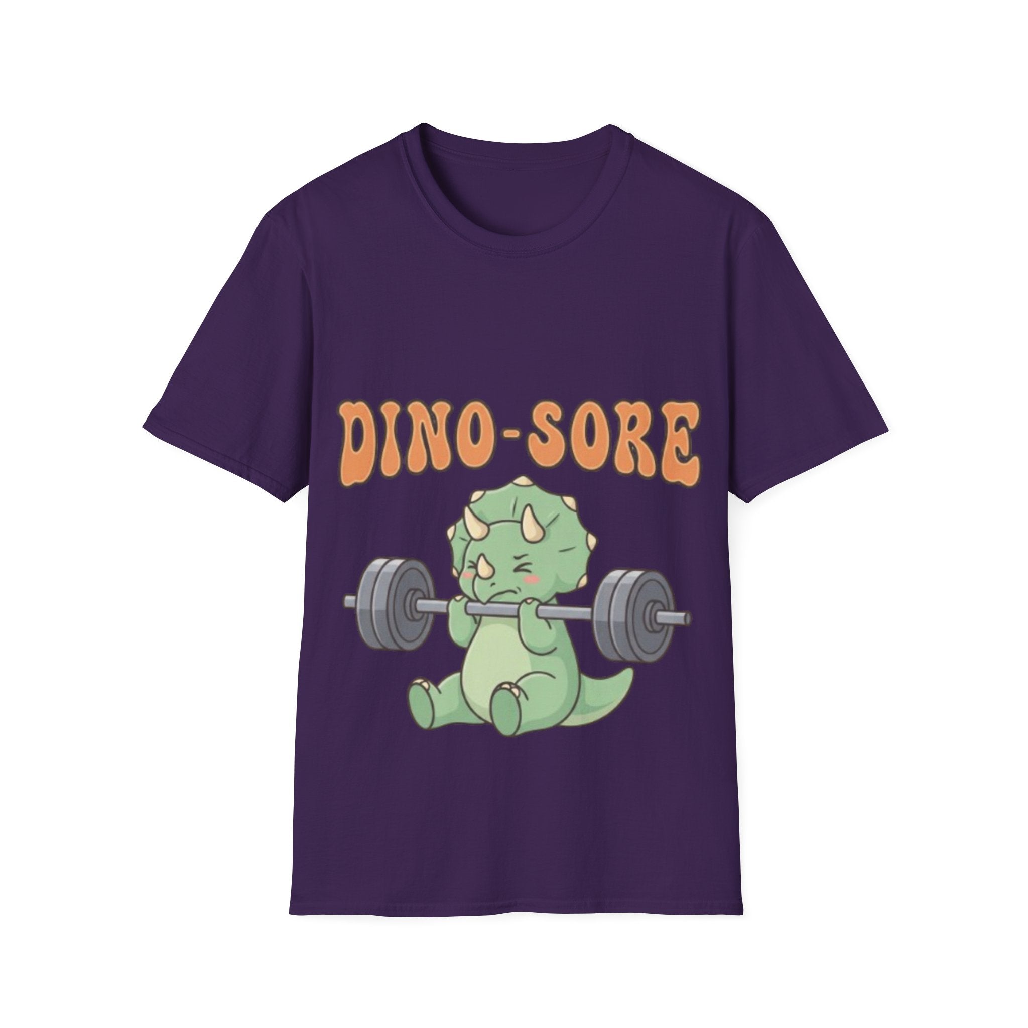 Dino-Sore Adult T-Shirt — Cute Workout Dinosaur Fitness Tee