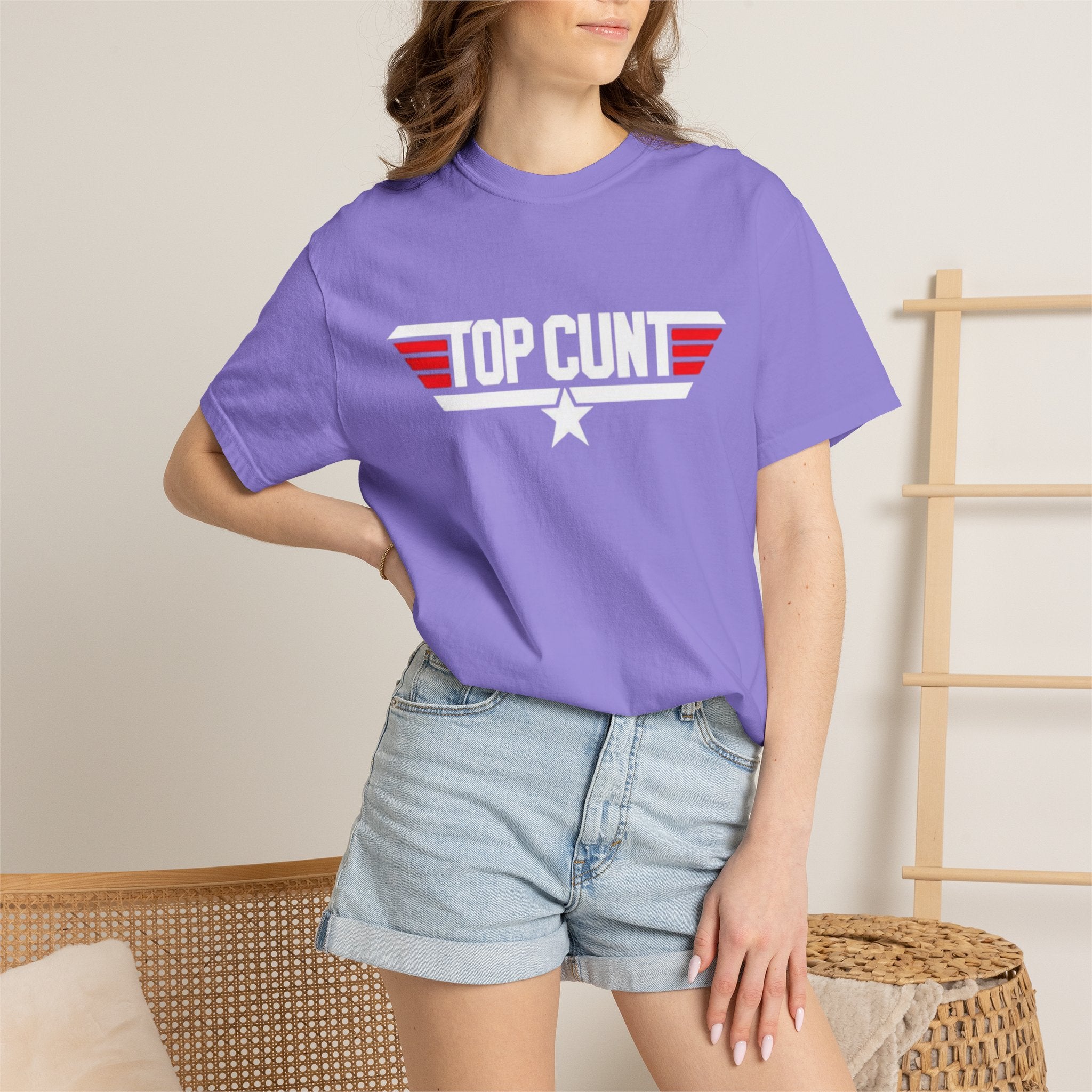 Top Cunt Graphic Adult T-Shirt — Retro Military-Inspired Statement Tee