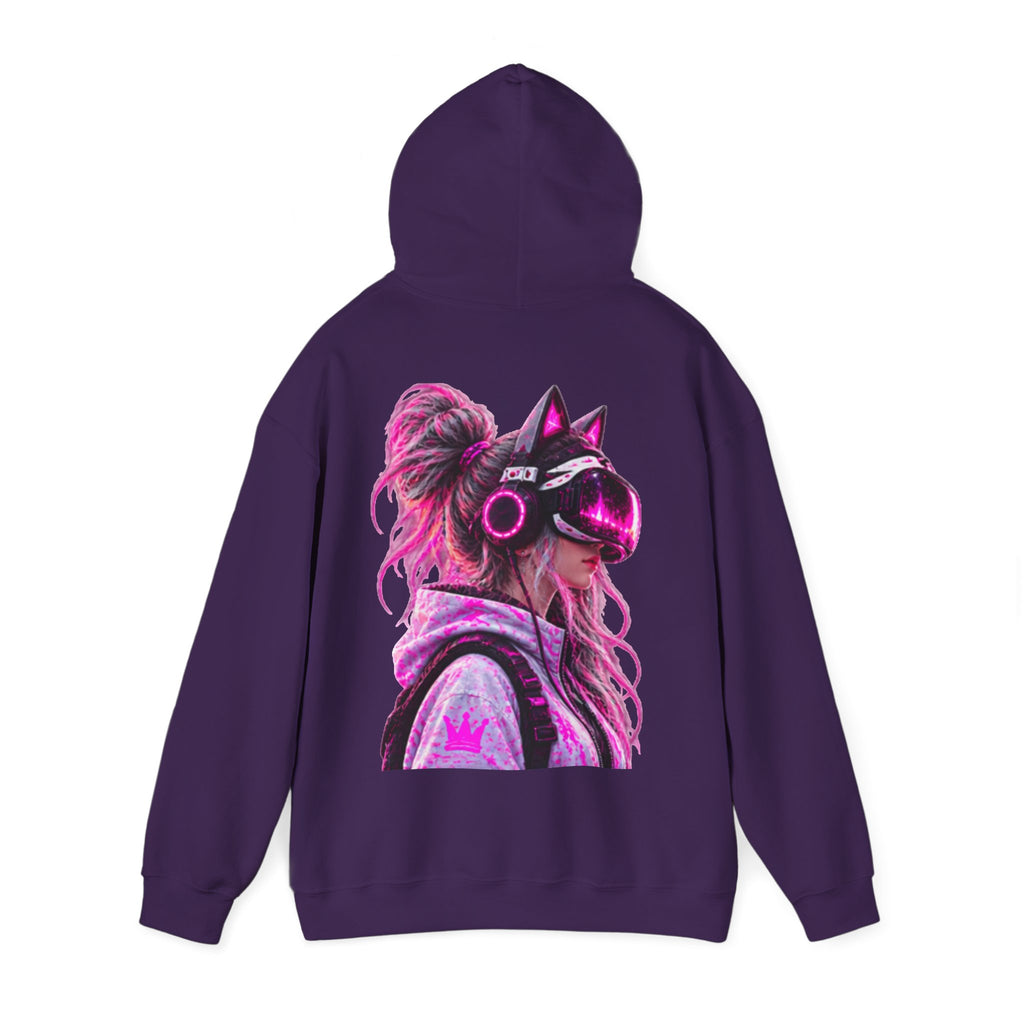 Cyberpunk VR Adult Hoodie — Neon Retro Gamer Aesthetic