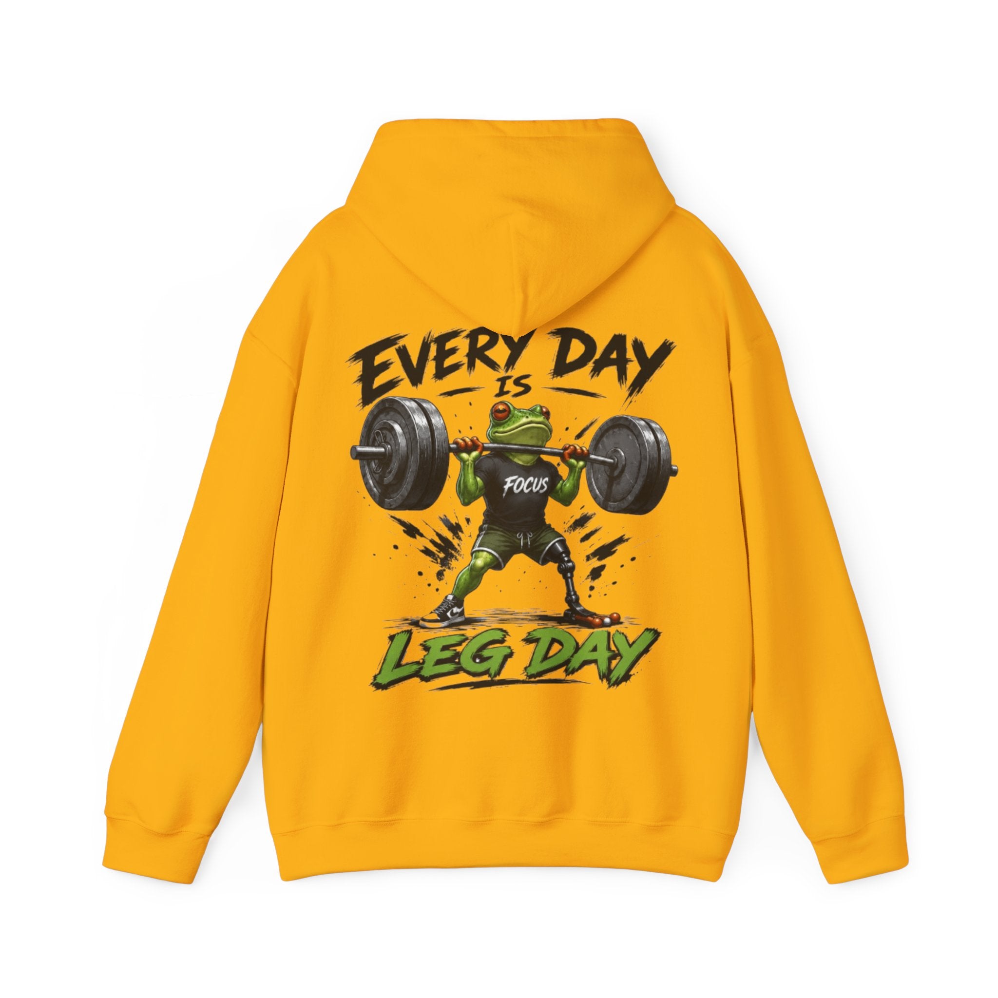 Adult Hoodie - "Every Day Is Leg Day" Frog Weightlifting Gym Hoodie