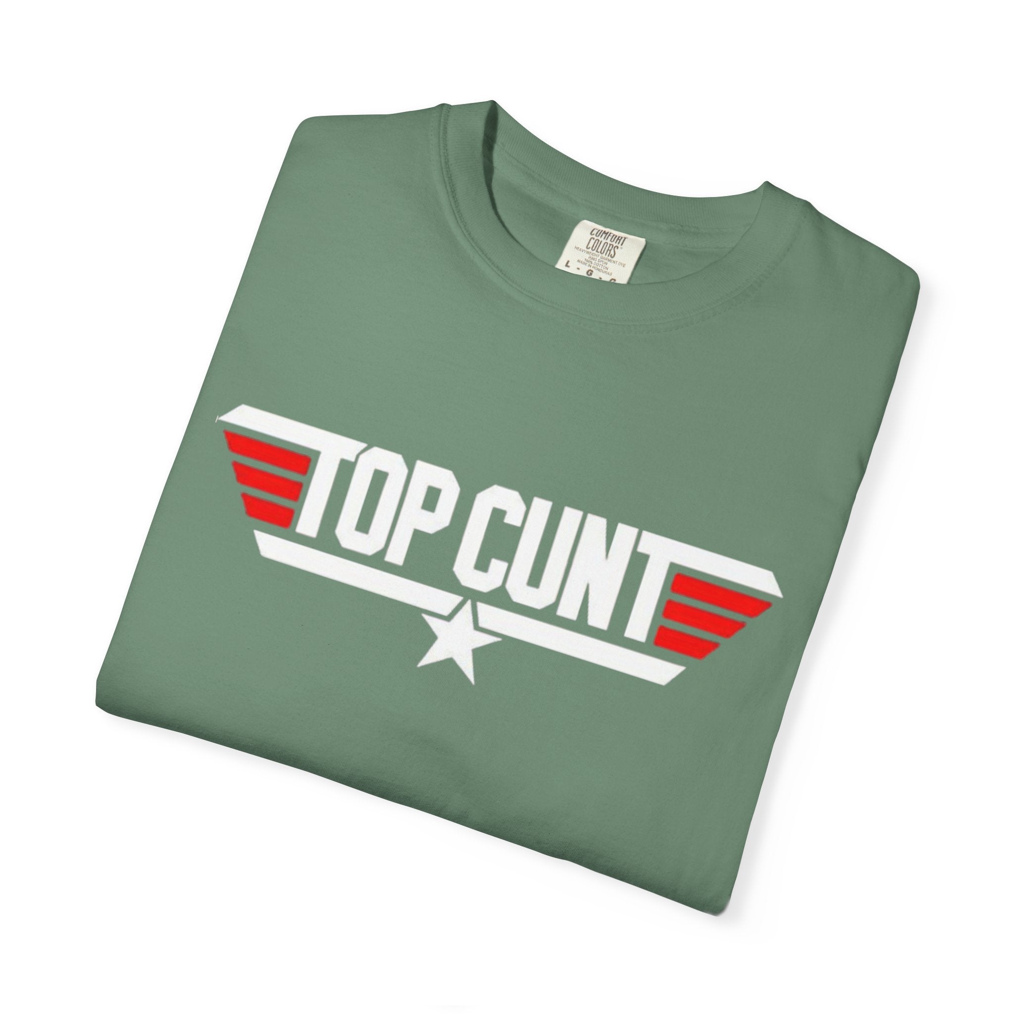 Top Cunt Graphic Adult T-Shirt — Retro Military-Inspired Statement Tee