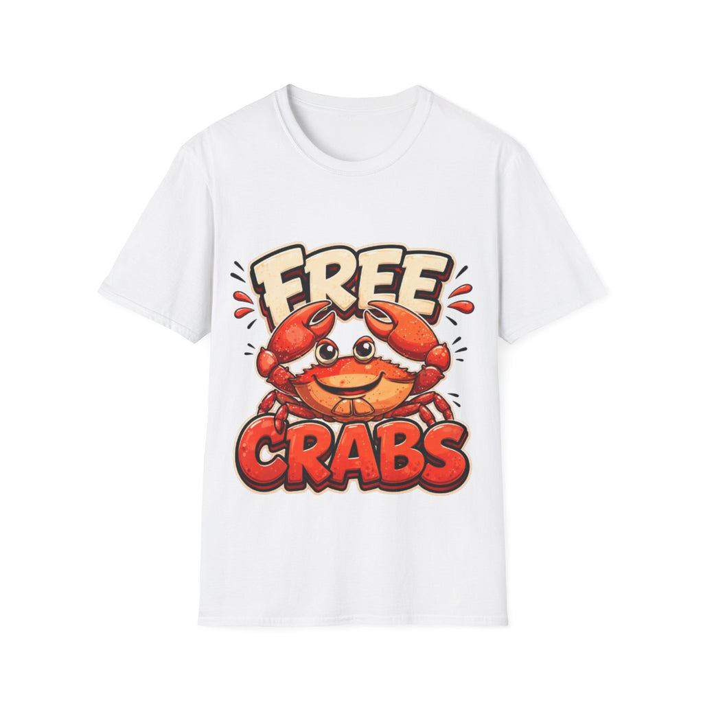 Free Crabs Adult T-Shirt — Funny Seafood Beach Graphic Tee