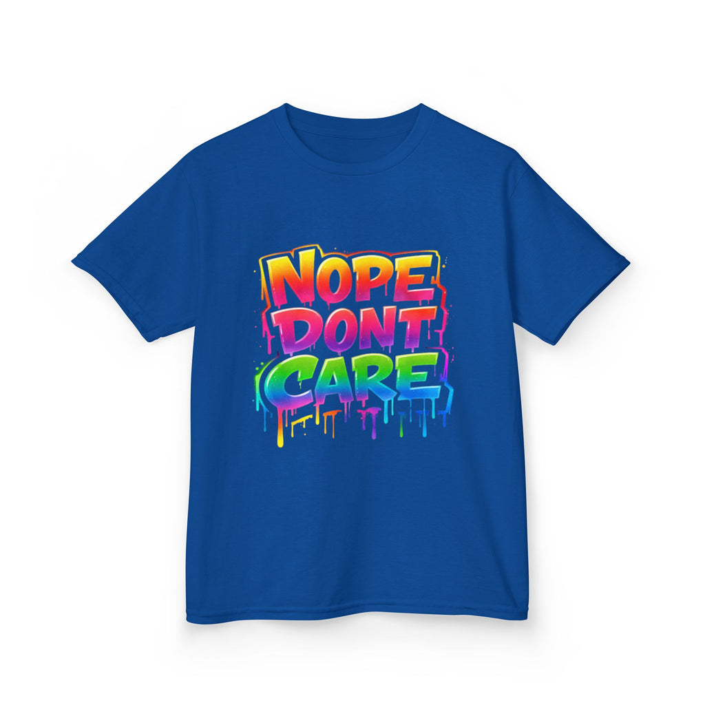 Kids T-shirt — Funny "Nope Don't Care-Lover Graphic