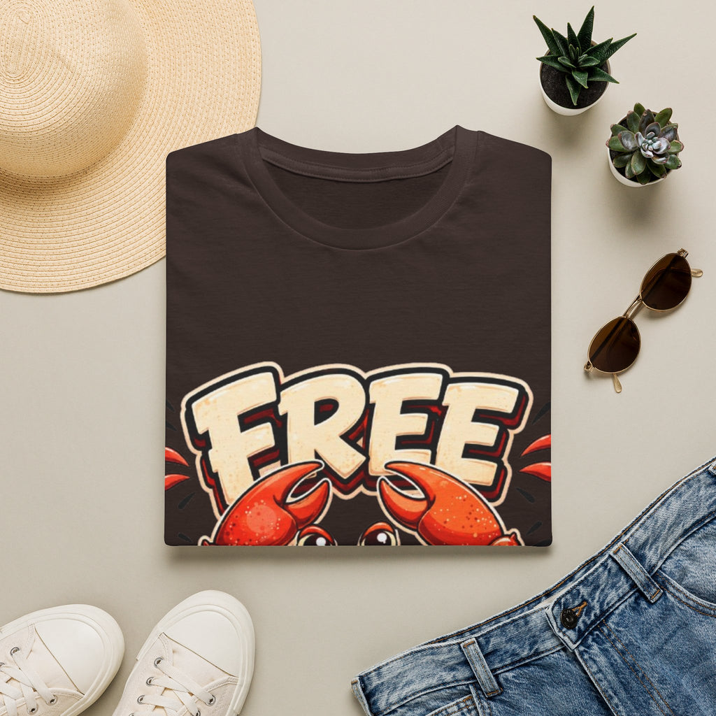 Free Crabs Adult T-Shirt — Funny Seafood Beach Graphic Tee