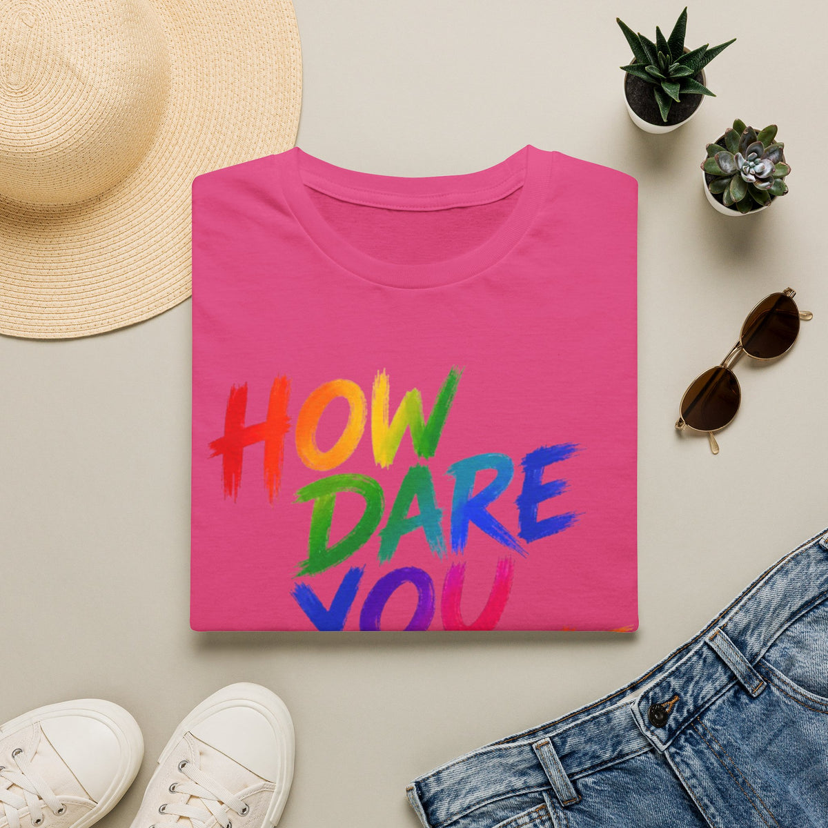 How Dare You Assume I’m Straight Adult T-Shirt — Rainbow Pride Graphic Tee