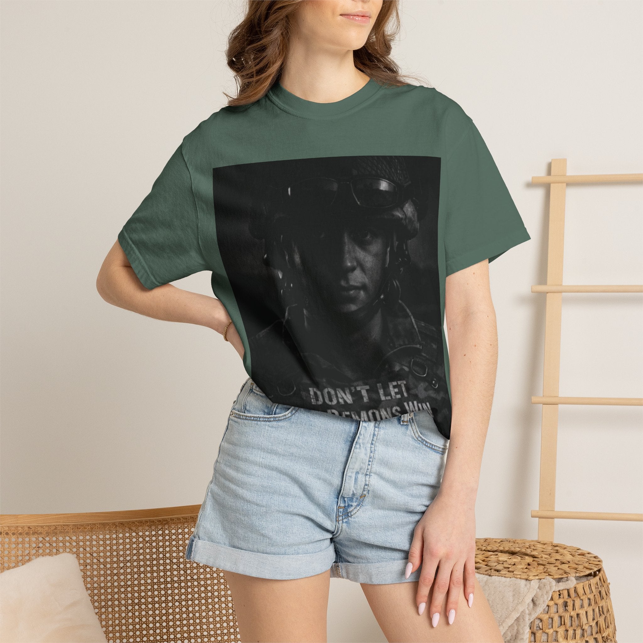 Don't Let the Demons Win T-Shirt — Dark Tactical Graphic Tee
