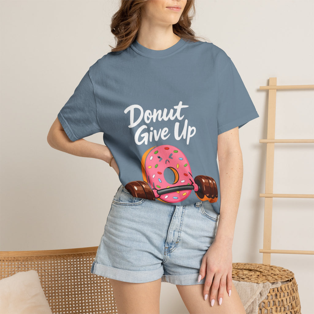 Donut Give Up Adult T-Shirt — Funny Fitness Donut Graphic Tee