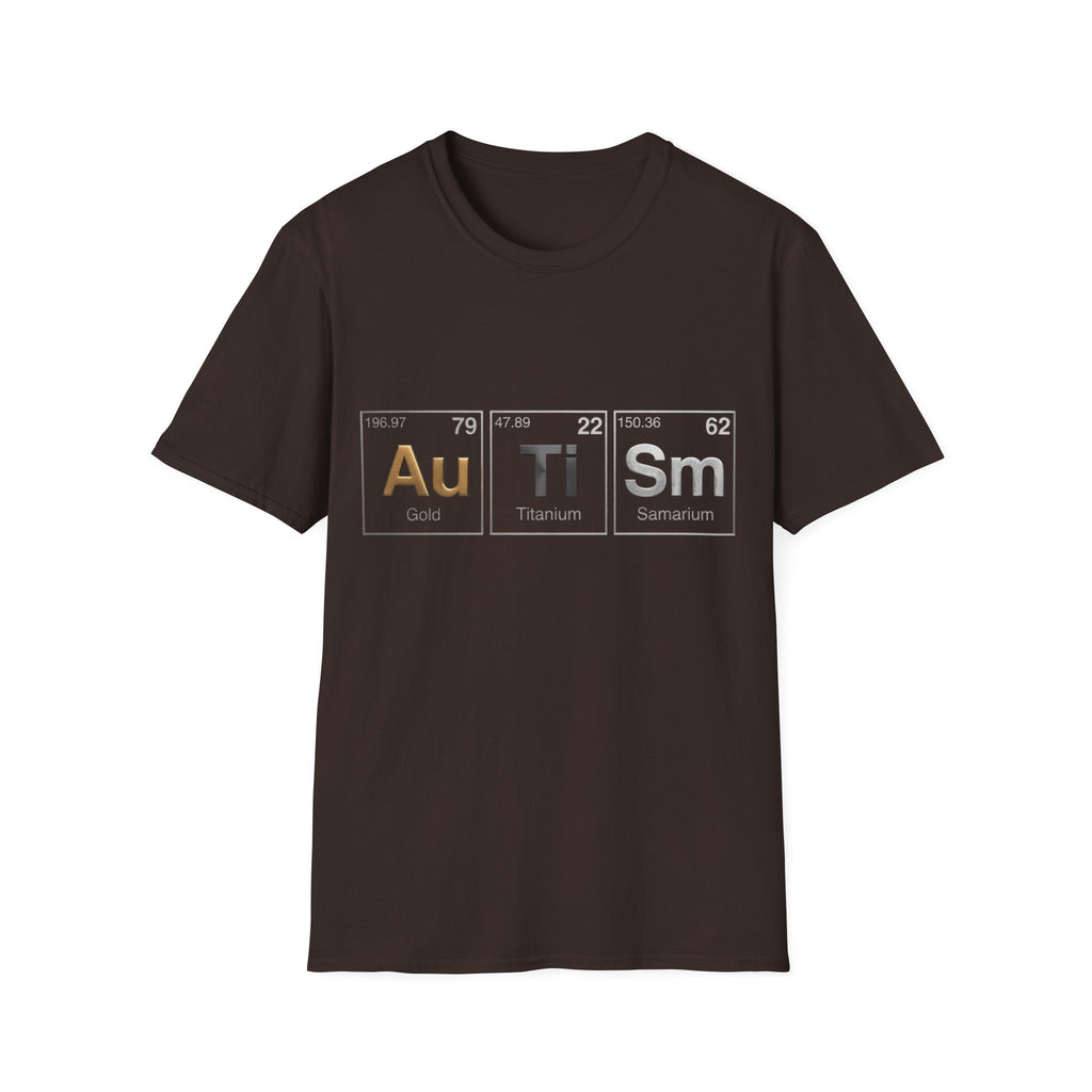 Adult T-Shirt — 'Au Ti Sm' Periodic Table Autism Awareness Tee