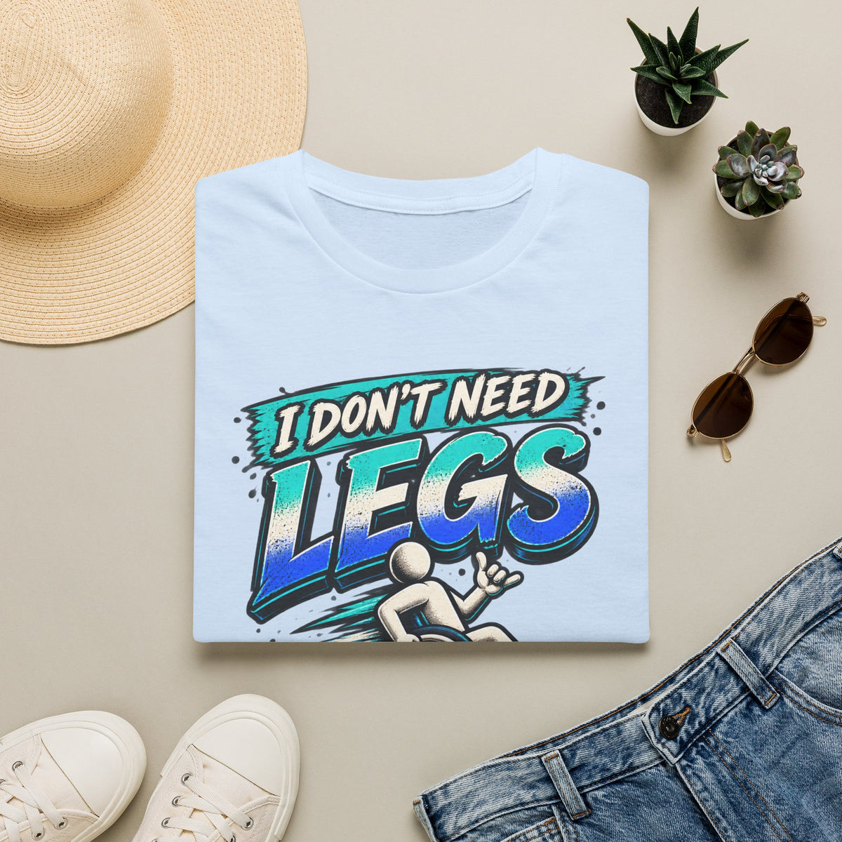 I Don't Need Legs to Kick Your Ass Adult T-Shirt — Funny Wheelchair Disability Pride Tee