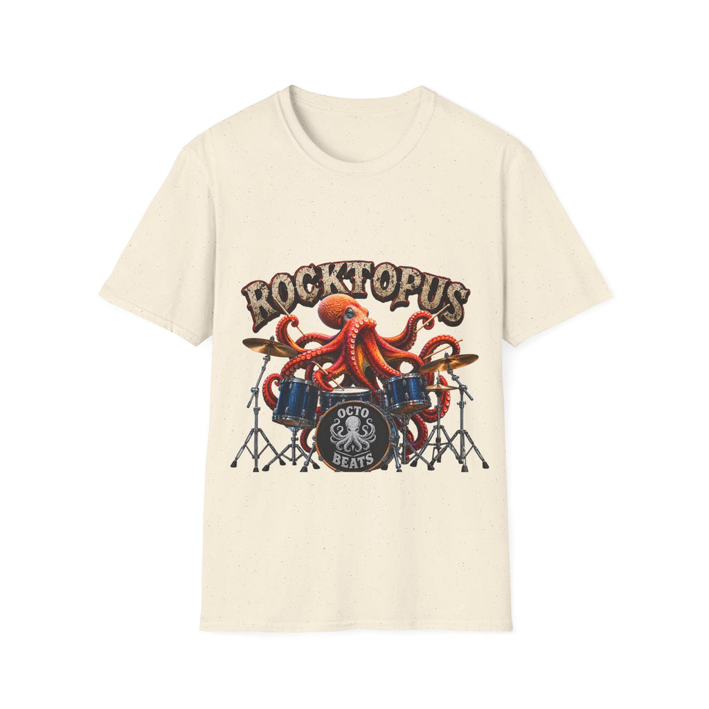 Rocktopus Drummer Adult T-Shirt — Octopus Band Vintage Rock Tee