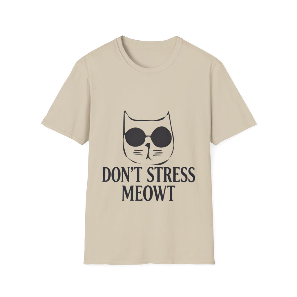 Cat Graphic Adult T-Shirt — "Don't Stress Meowt" Relaxed Tee for Cat Lovers
