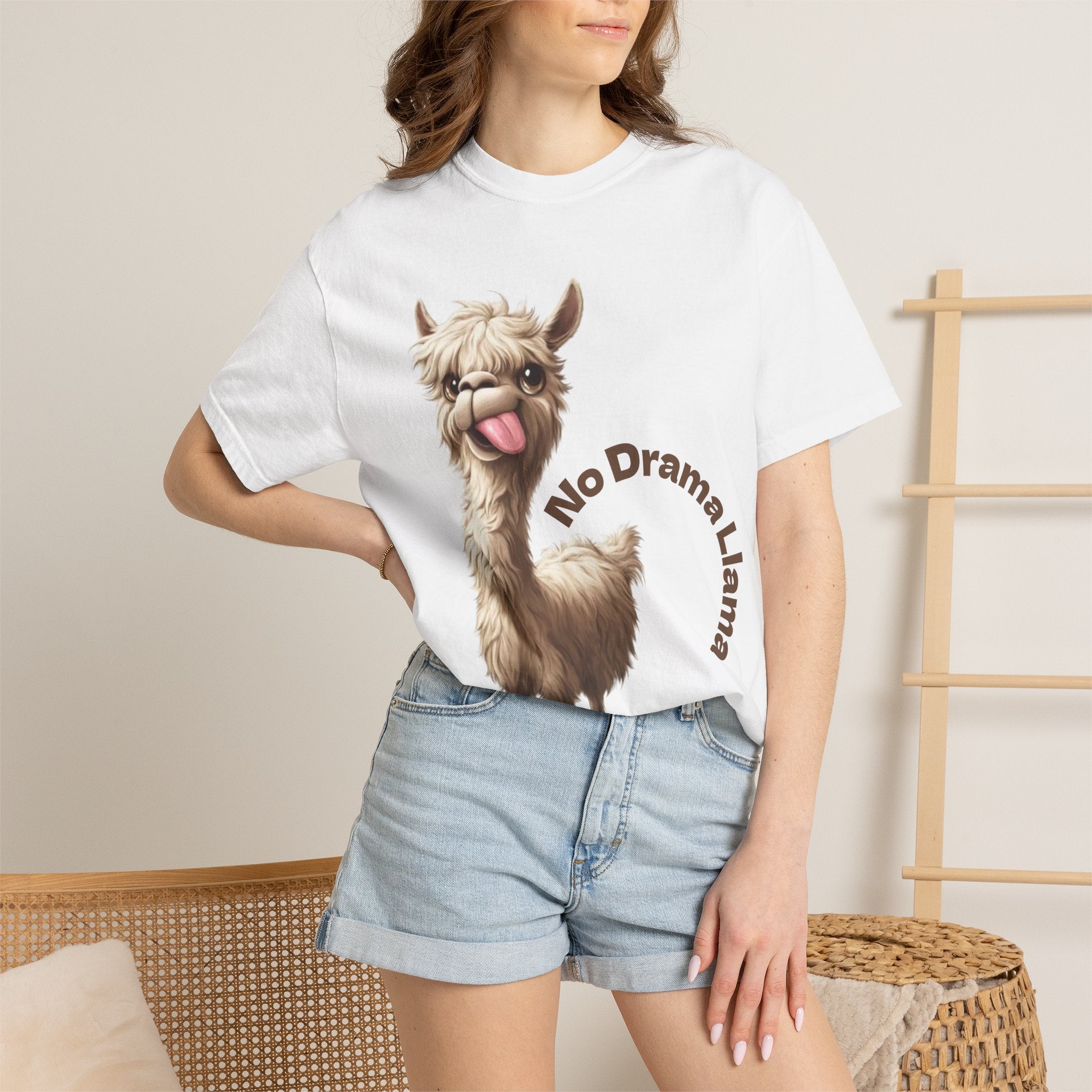 No Drama Llama Adult T-Shirt — Funny Llama Graphic Tee for Animal Lovers