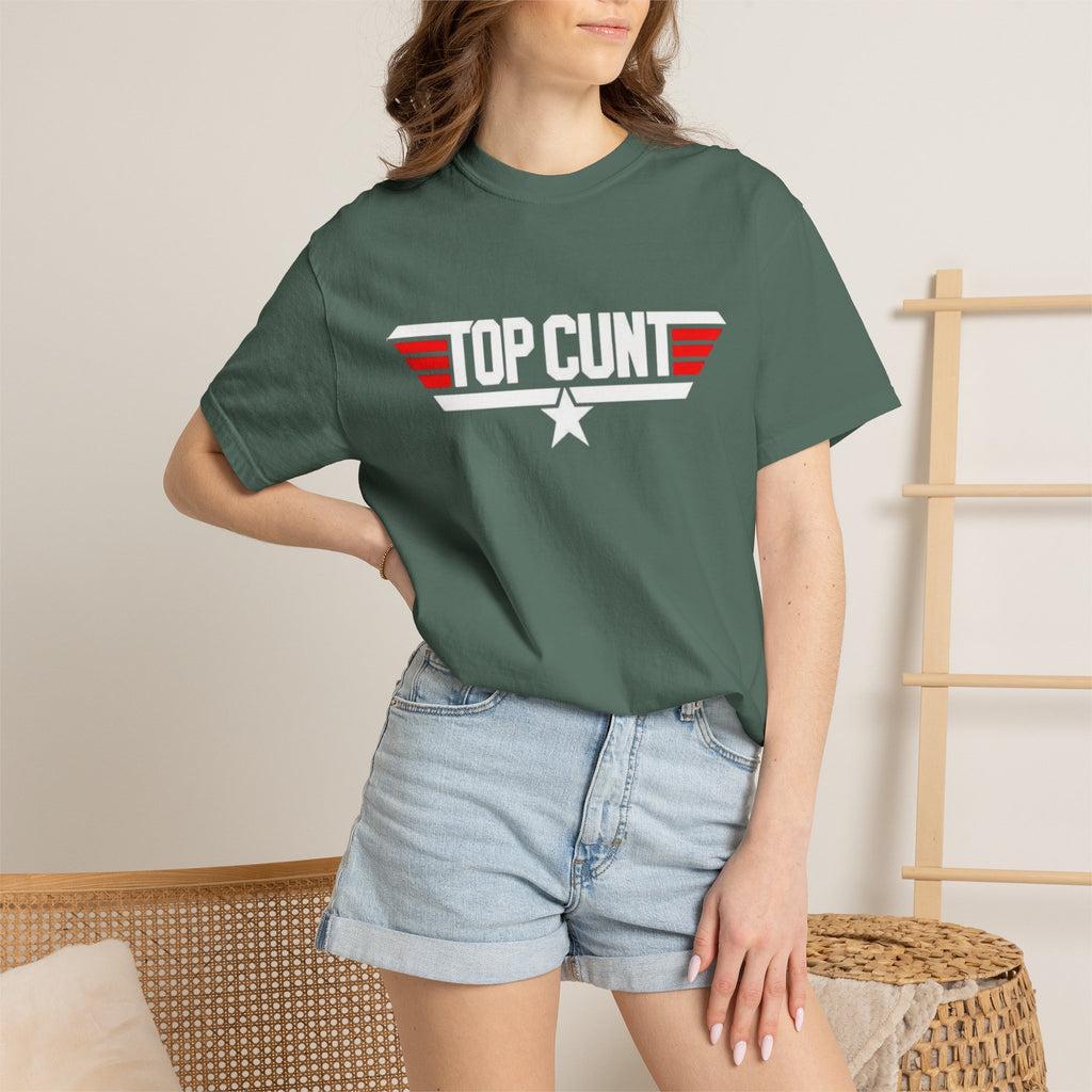 Top Cunt Graphic Adult T-Shirt — Retro Military-Inspired Statement Tee