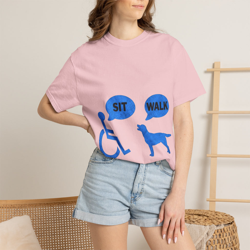 Disabled Veteran & Service Dog T-Shirt — "Sit / Walk" Graphic Tee
