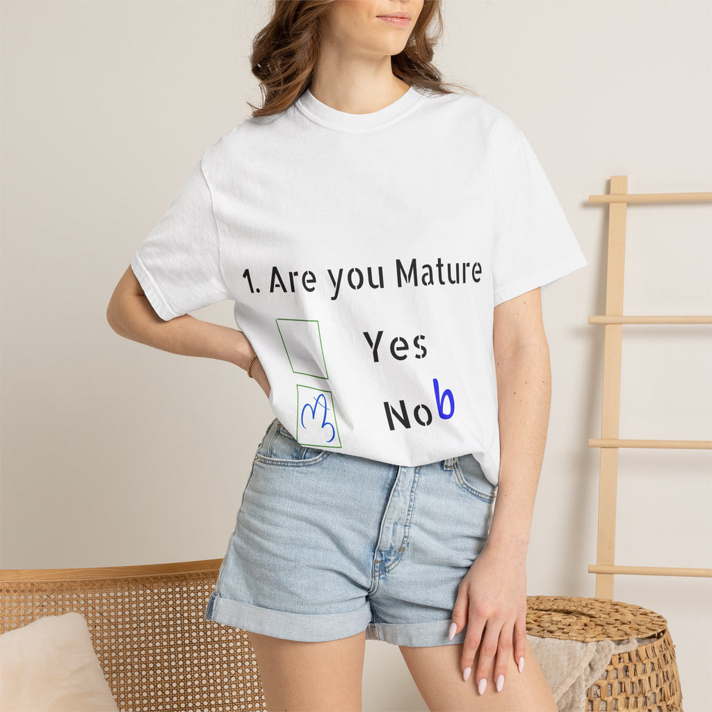 Adult T-Shirt — Funny "Are You Mature?" Checkbox Graphic Tee