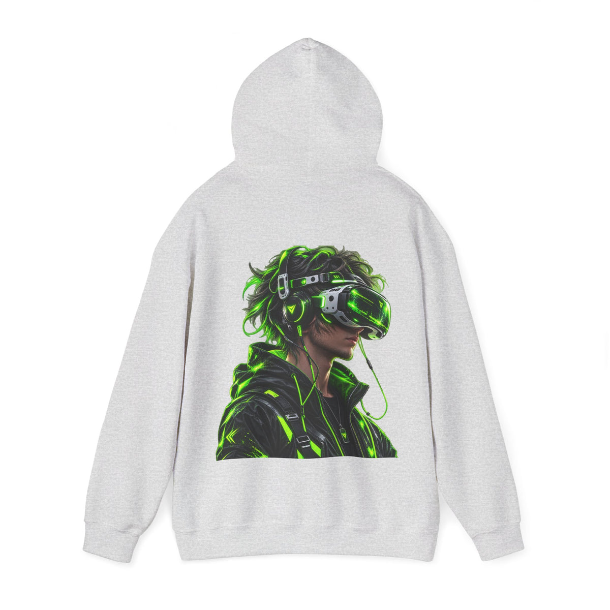 VR Gamer  Adult Hoodie — Neon Cyberpunk Virtual Reality Gamer Graphic Sweatshirt