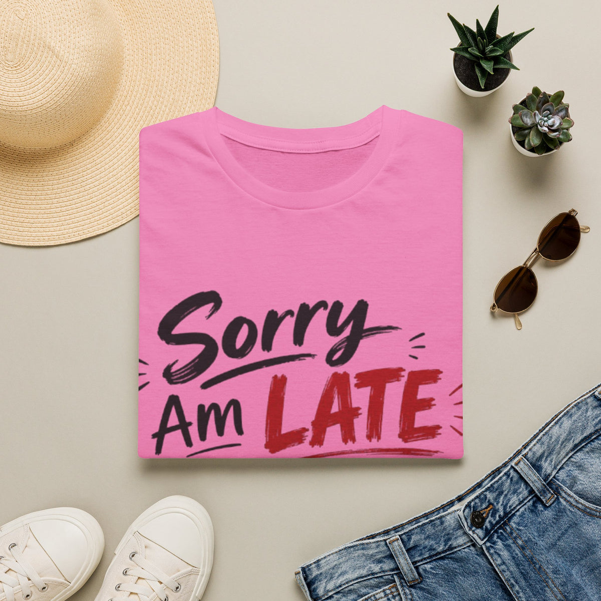 Sorry I’m Late Adult T-Shirt — Funny Graphic Tee ('Sorry Am Late I Didn’t Want To Come')