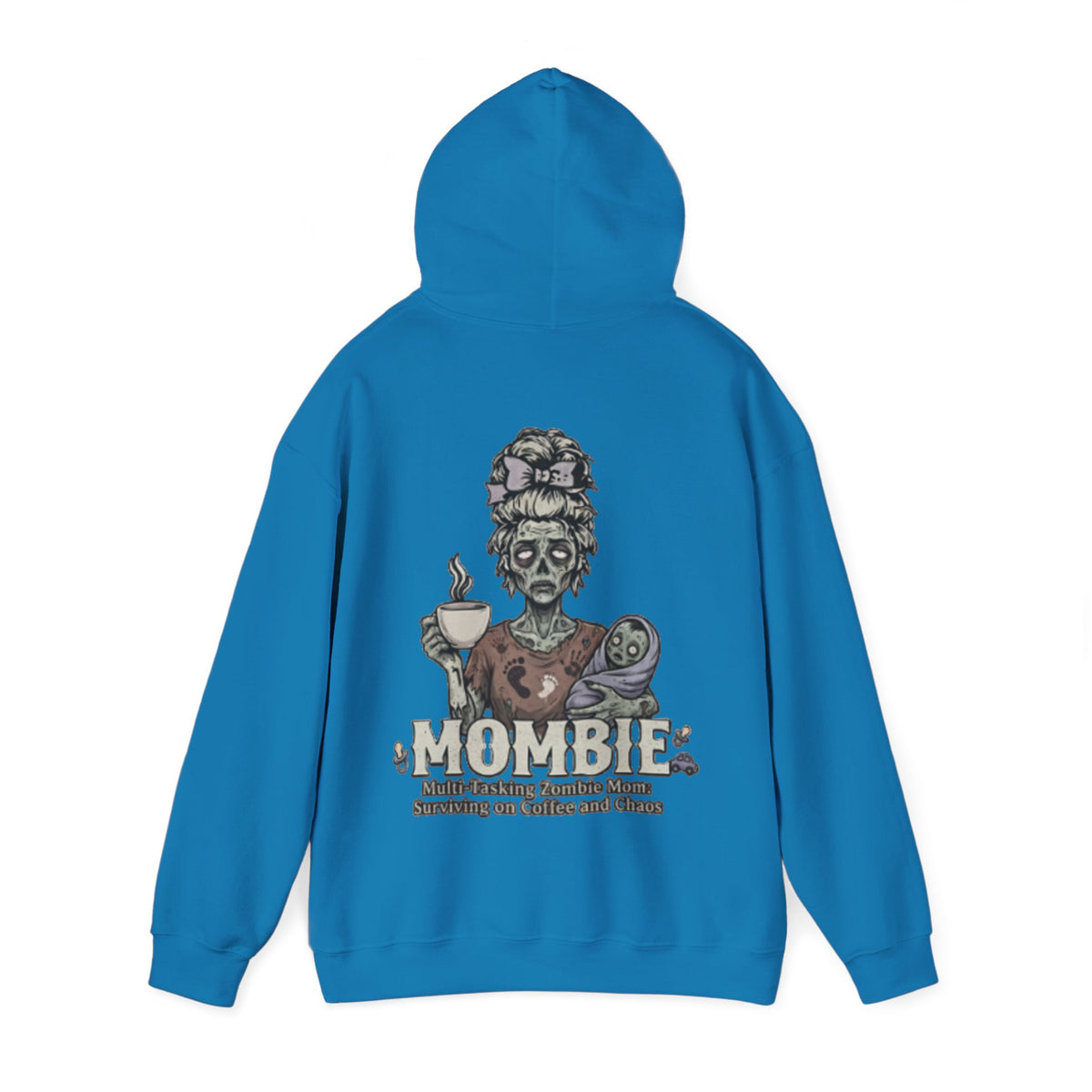 Mombie Adult Hoodie — “Mombie” Funny Coffee & Chaos Mom Sweatshirt