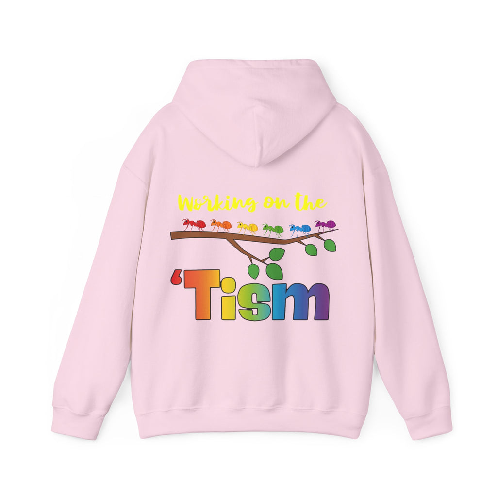 Working on the 'Tism Adult Hoodie | Rainbow Branch Design