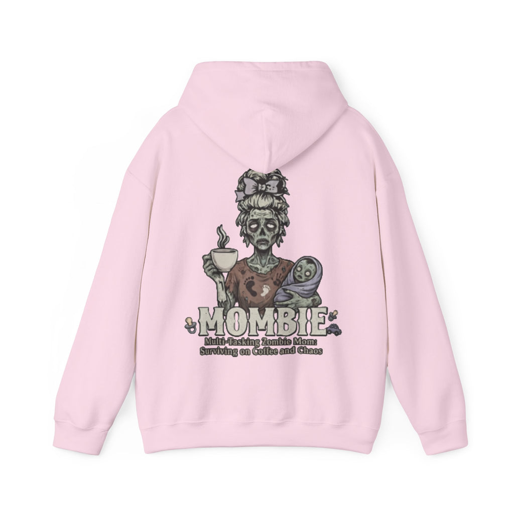 Mombie Adult Hoodie — “Mombie” Funny Coffee & Chaos Mom Sweatshirt