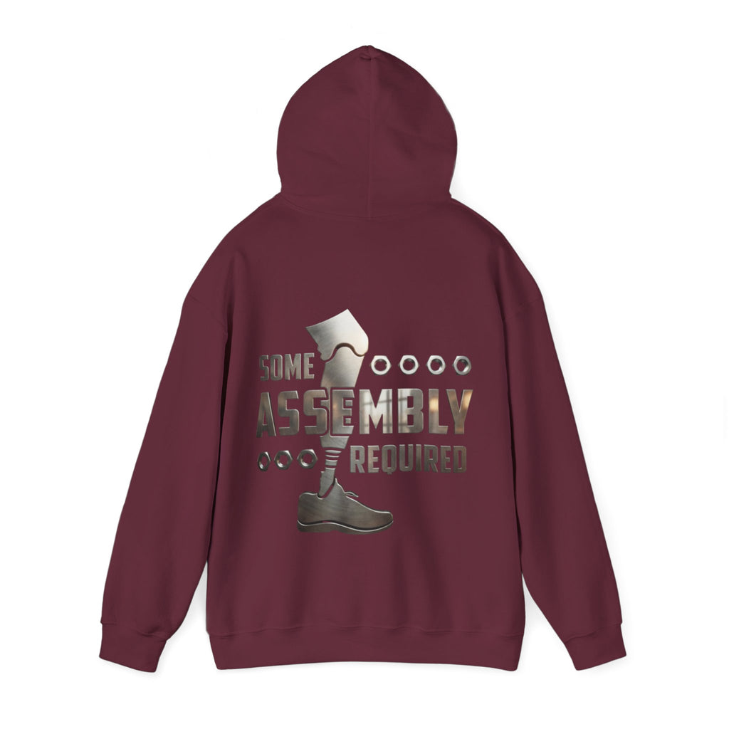 Adult Hoodie — "Some Assembly Required" Robot Leg Graphic Pullover