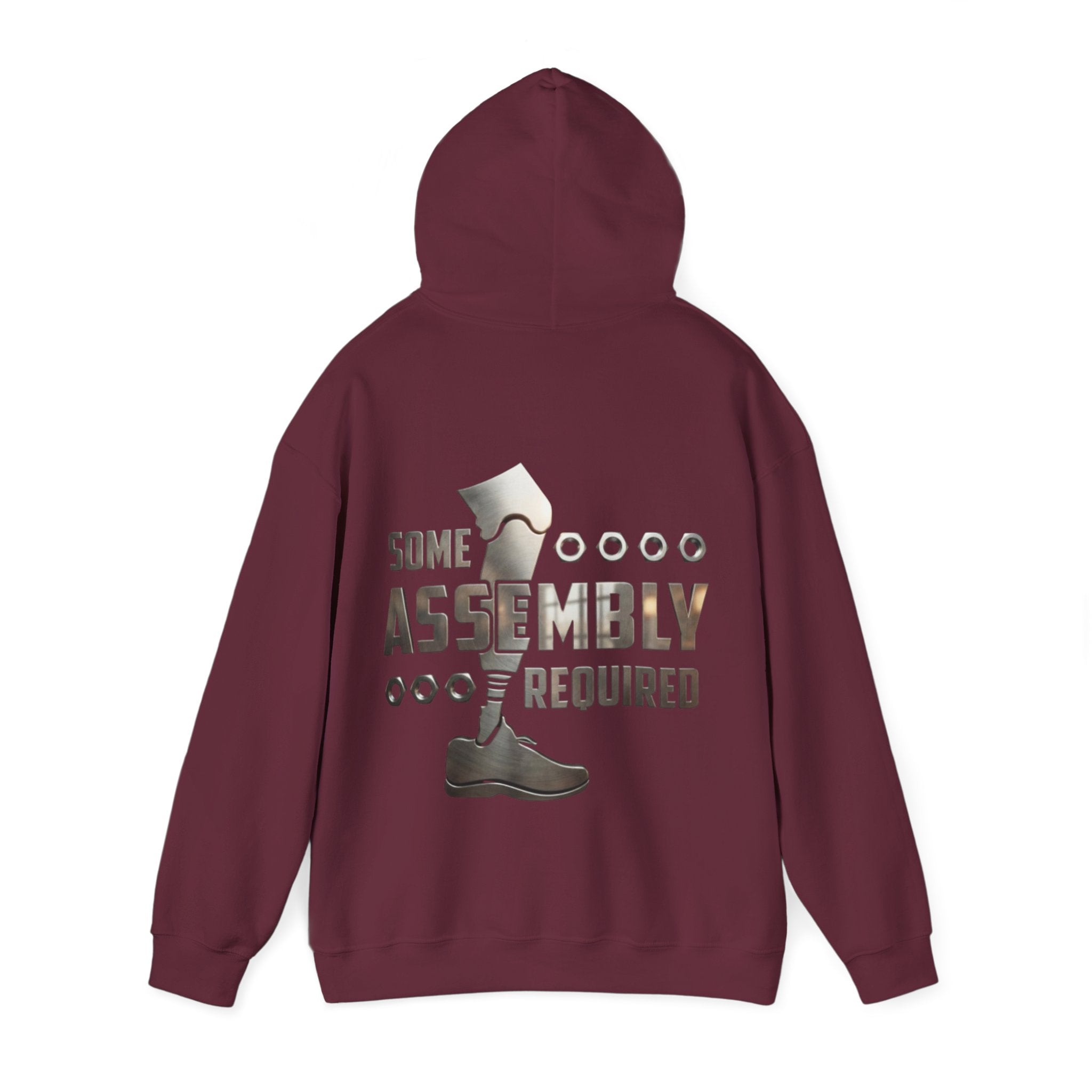 Adult Hoodie — "Some Assembly Required" Robot Leg Graphic Pullover
