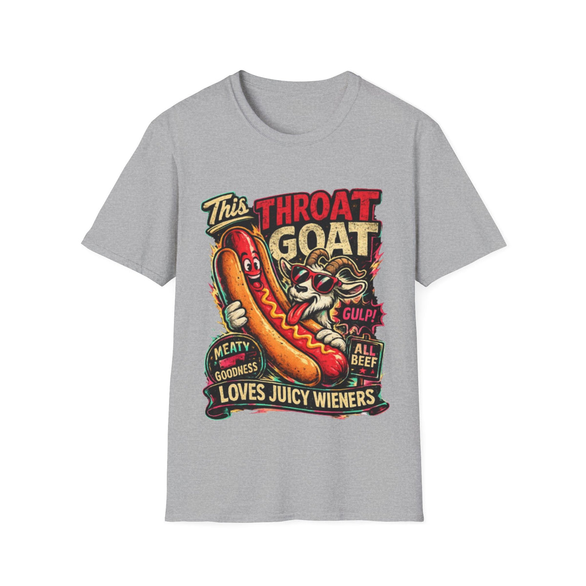 This Throat Goat Adult T-Shirt — Retro Hot Dog Graphic Tee