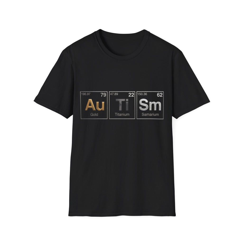 Adult T-Shirt — 'Au Ti Sm' Periodic Table Autism Awareness Tee
