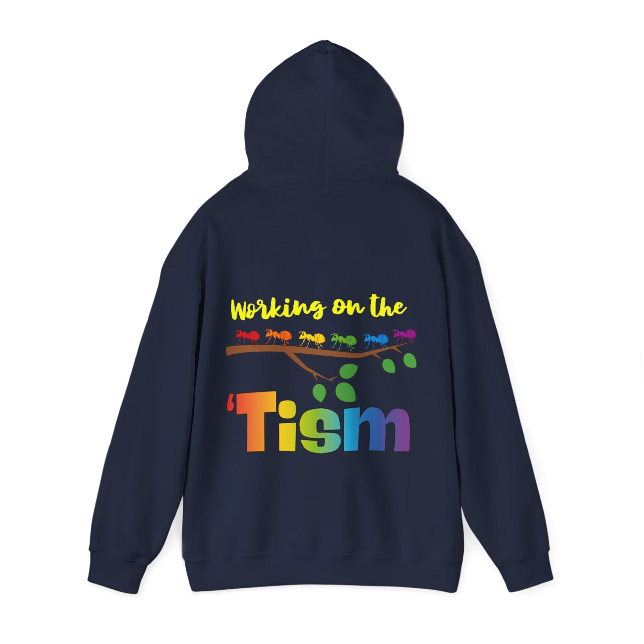 Working on the 'Tism Adult Hoodie | Rainbow Branch Design