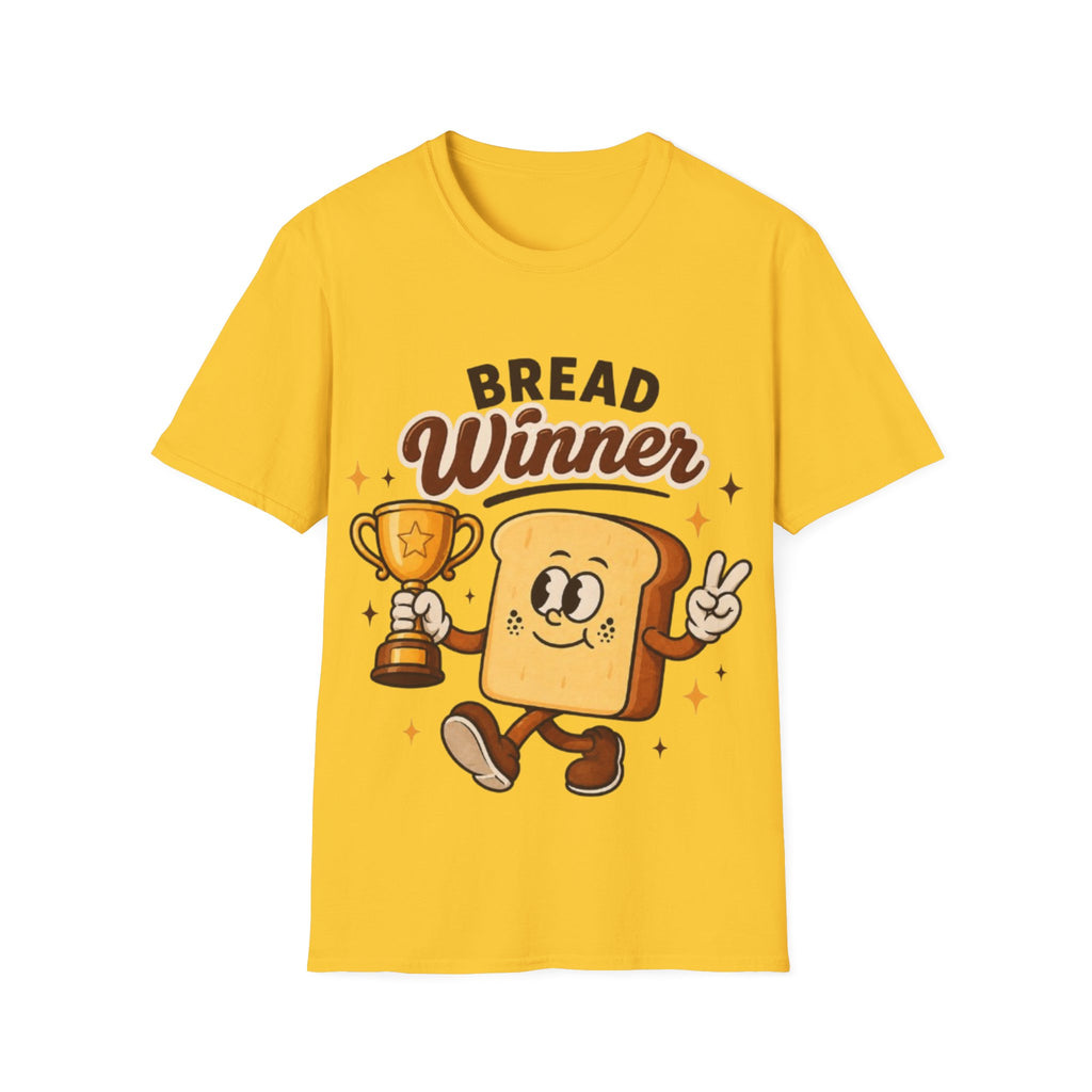 Bread Winner Adult T‑Shirt — Funny Toast Cartoon Tee for Bakers & Breakfast Lovers