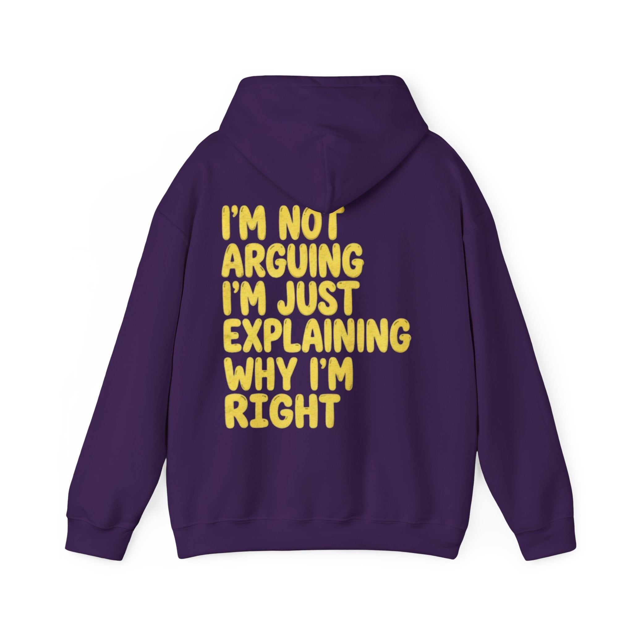 I'm Not Arguing Adult Hoodie — Funny "I'm Just Explaining Why I'm Right" Graphic Hoodie