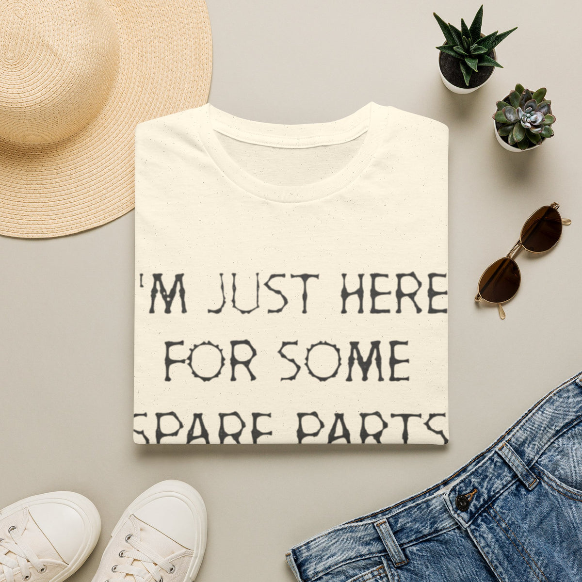 Halloween Pumpkin Jack-o'-Lantern Adult T-Shirt — "I'm Just Here For Some Spare Parts"
