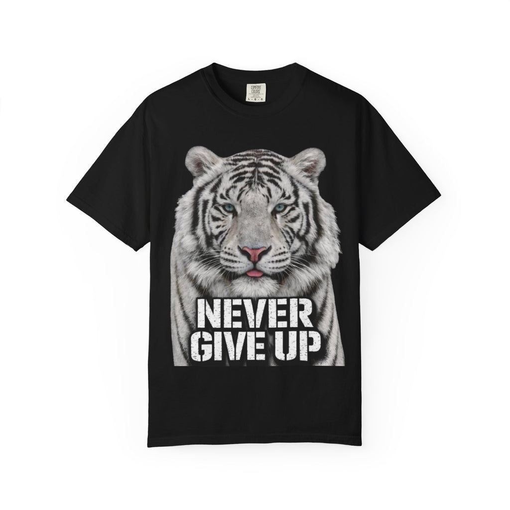 Never Give Up Tiger Adult T-Shirt